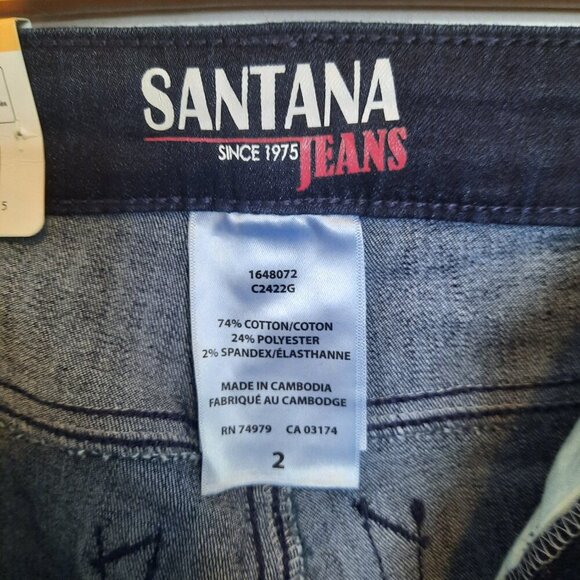NWT. Santana. Size 2 classic fit with tummycontrol mid-rise straight leg jeans. - Picture 2 of 3